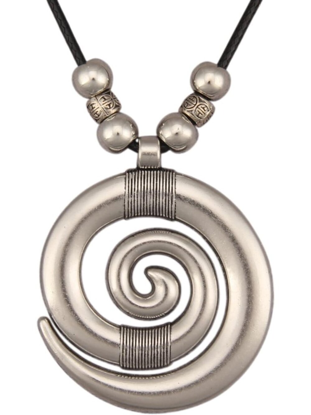 Women's Silver Charm Pendant Aesthetic Waterdrop Hammered Hoop Neck Piece